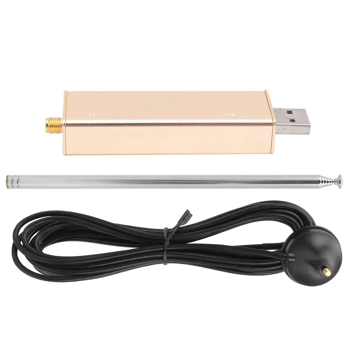 Récepteur SDR Antennes Radio Définies par Logiciel 0.1KHz-1.7GHz Haute Stabilité RTL-SDR Haut de Gamme avec Plage de Réglage Étendue