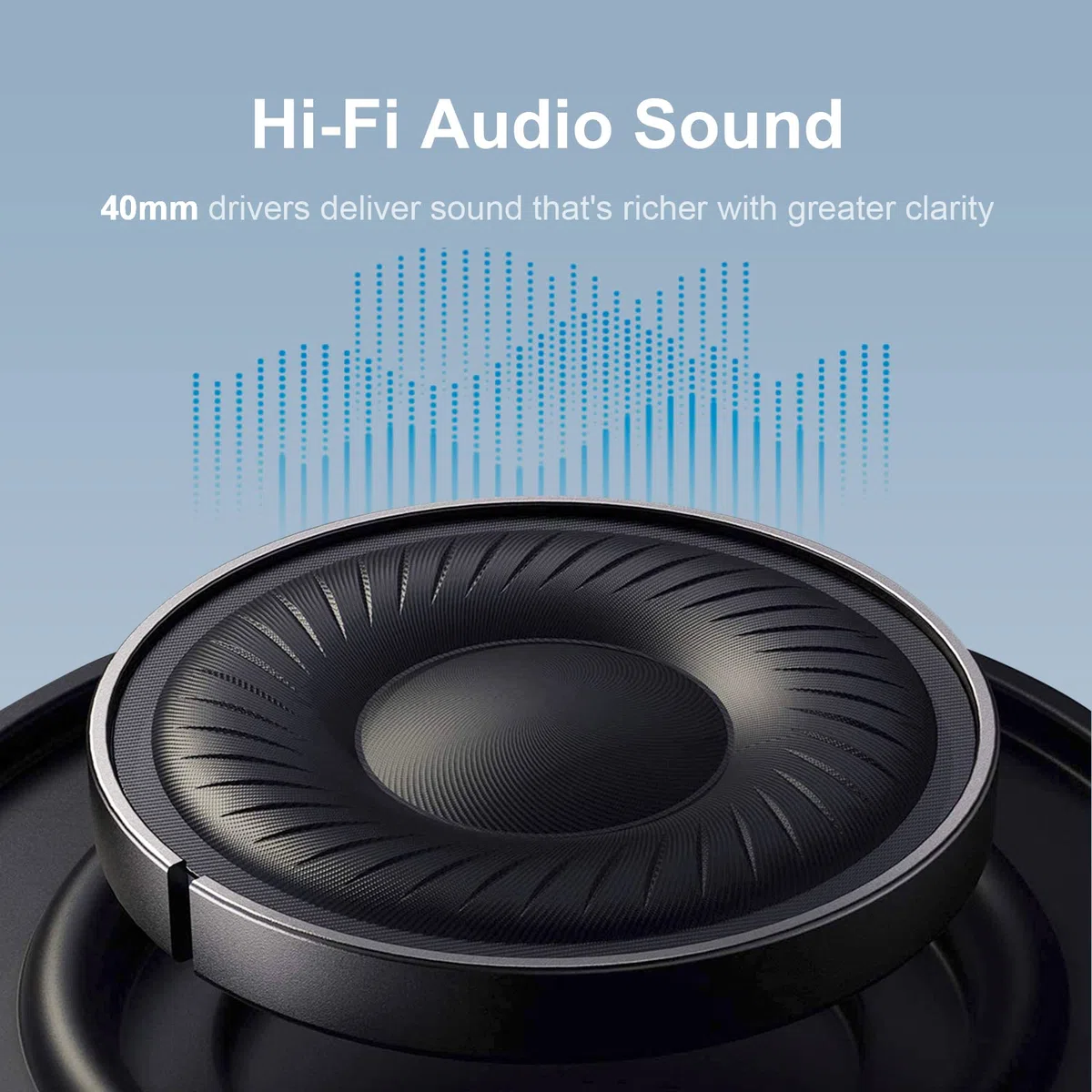 GRIFEMA GH1001, Écouteurs Bluetooth Supra-Auriculaires, Écouteurs sans Fil 5.1, 12-14 Heures de Lecture, Audio Haute Résolution, Basses Lourdes, Suppression du Bruit ANC, Sports de Plein Air, Noir