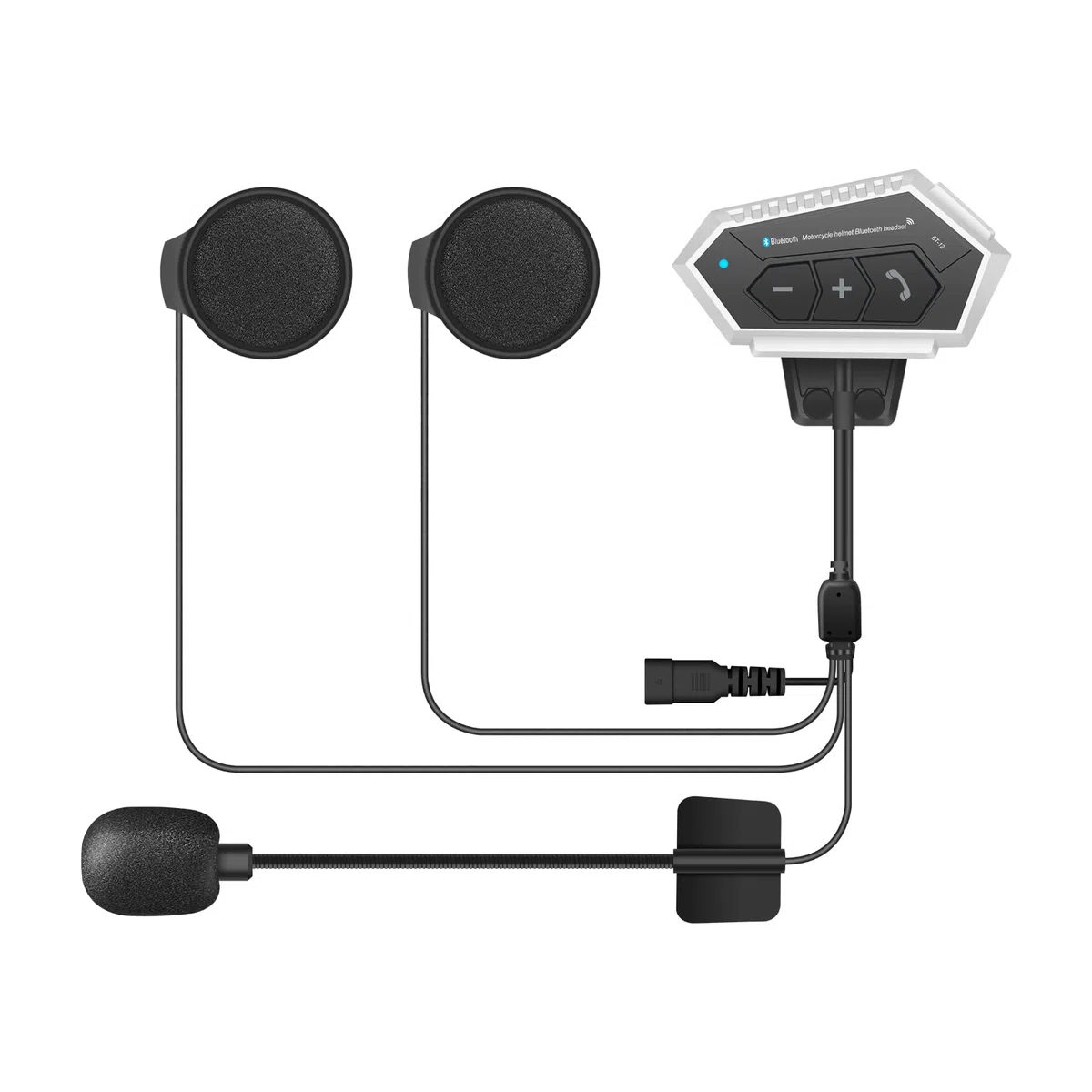 OBEST Casque de Moto Bluetooth 5.0 sans Fil,Kit Bluetooth Casque Moto Réponse Automatique,Son Stéréo,Réduction du Bruit,2000 mAh Batterie Haute énergie,Écouteurs pour Vélo,Ski,Voyage