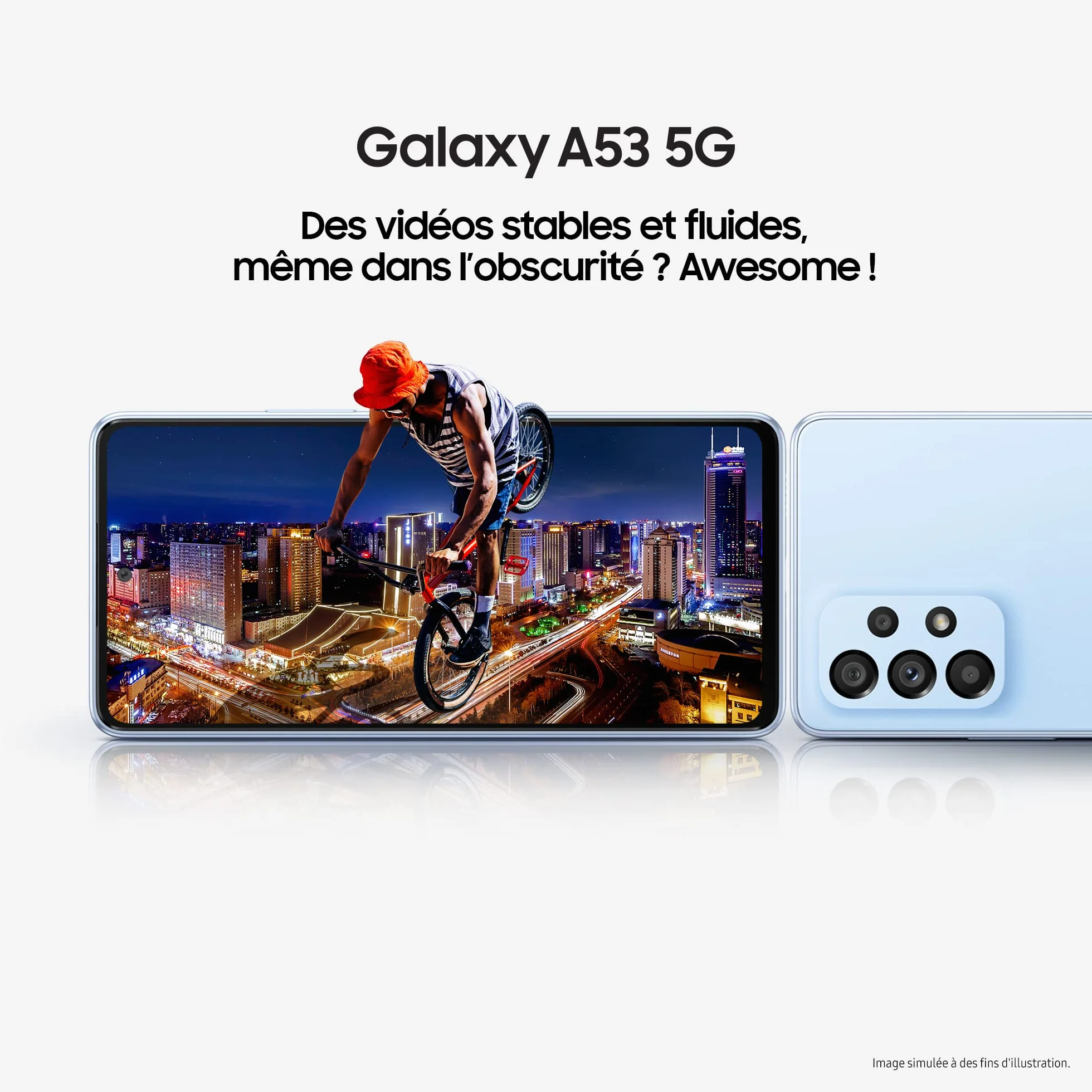Samsung Galaxy A53 5G, Téléphone mobile 128 GO Noir, Smartphone Android carte SIM non incluse, Version FR