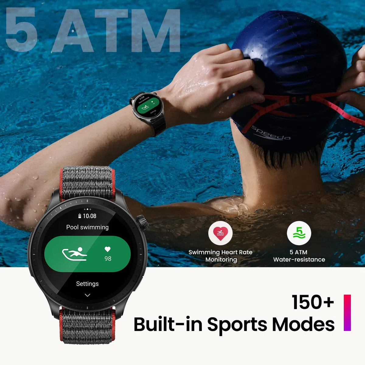 Amazfit GTR 4, 46 mm, Montre Connectée Homme Alexa, AMOLED, SpO2, 150+ Modes Sportifs, GPS & Bi-Bande, Appel Bluetooth, Autonomie de 14 Jours, Smartwatch Version Française, Noir