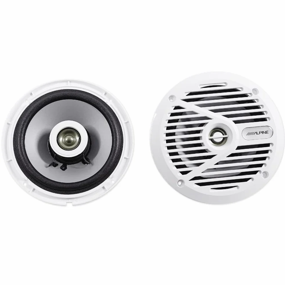 2 Enceintes Compatible avec Alpine SPS-M601W 16,5 cm 165 mm 6,5" Enceintes coaxiales 2 Voies Marines Blanches étanches 35 Watts rms 110 Watts Max 4 ohm Piscine Bateau mer, la Paire