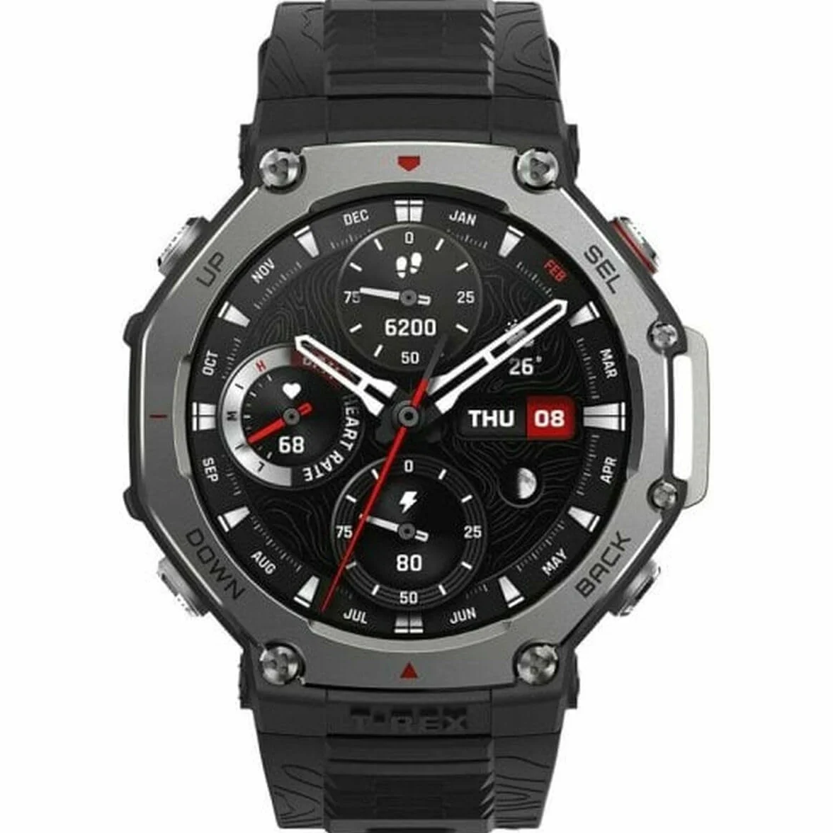 Amazfit T-Rex 3 Outdoor Smartwatch 48mm Écran AMOLED, Cartes et Navigation Hors Ligne, GPS Double Bande à 6 Systèmes Satellites, Autonomie de 27 Jours, Paiement NFC, 170 Modes Sportifs pour Aventure