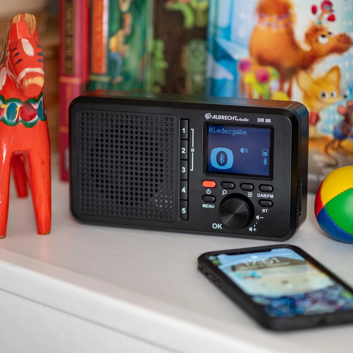 Albrecht DR 86-27861 - Petite Radio pour Personnes âgées - Dab+/FM - Streaming de Musique - Batterie intégrée de 2200 mAh - Transparent
