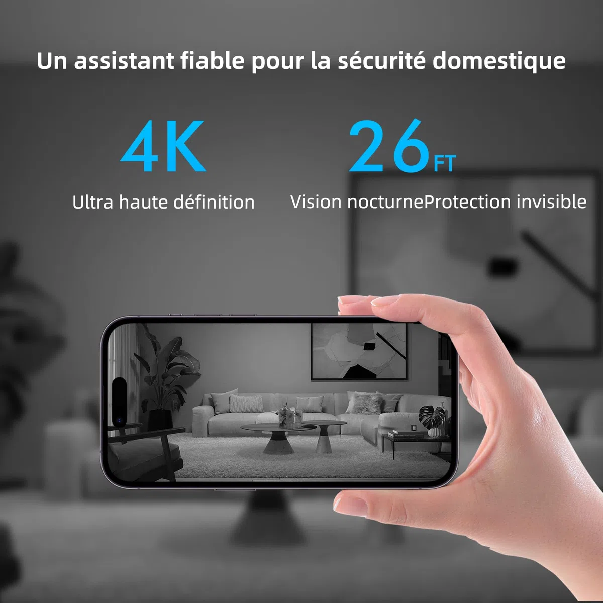 Camera Espion Réveil WiFi 4K Discret sans Fil | mini camera espion sans fil, lecteur Bluetooth, vision infrarouge, détection mouvement BT, mini camera, accès distant app