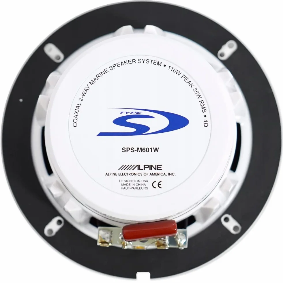 2 Enceintes Compatible avec Alpine SPS-M601W 16,5 cm 165 mm 6,5" Enceintes coaxiales 2 Voies Marines Blanches étanches 35 Watts rms 110 Watts Max 4 ohm Piscine Bateau mer, la Paire