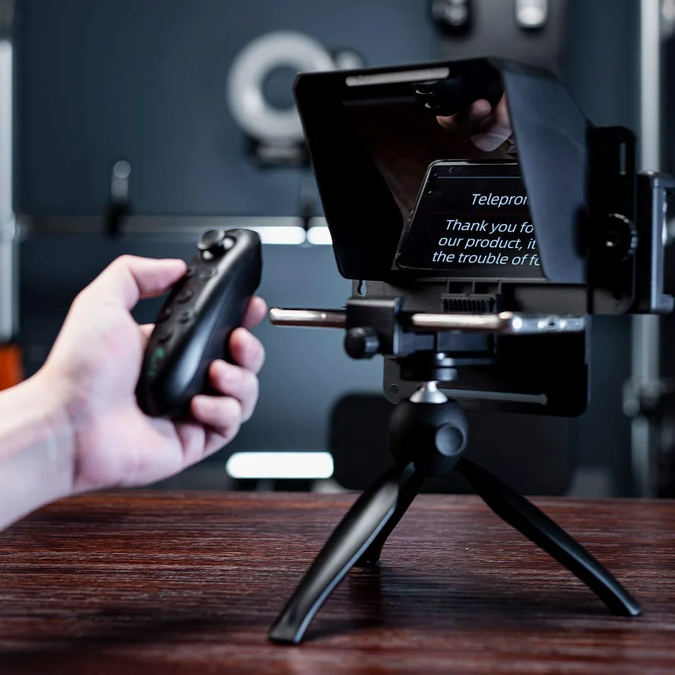 Téléprompteur portable avec télécommande pour téléphone et reflex numérique