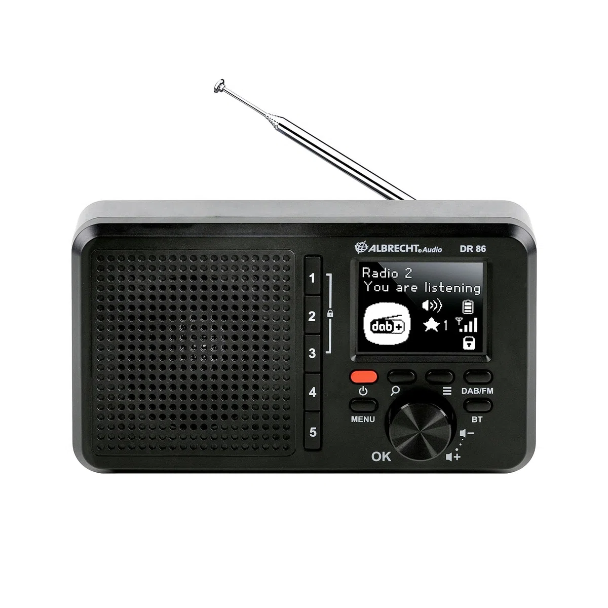 Albrecht DR 86-27861 - Petite Radio pour Personnes âgées - Dab+/FM - Streaming de Musique - Batterie intégrée de 2200 mAh - Transparent