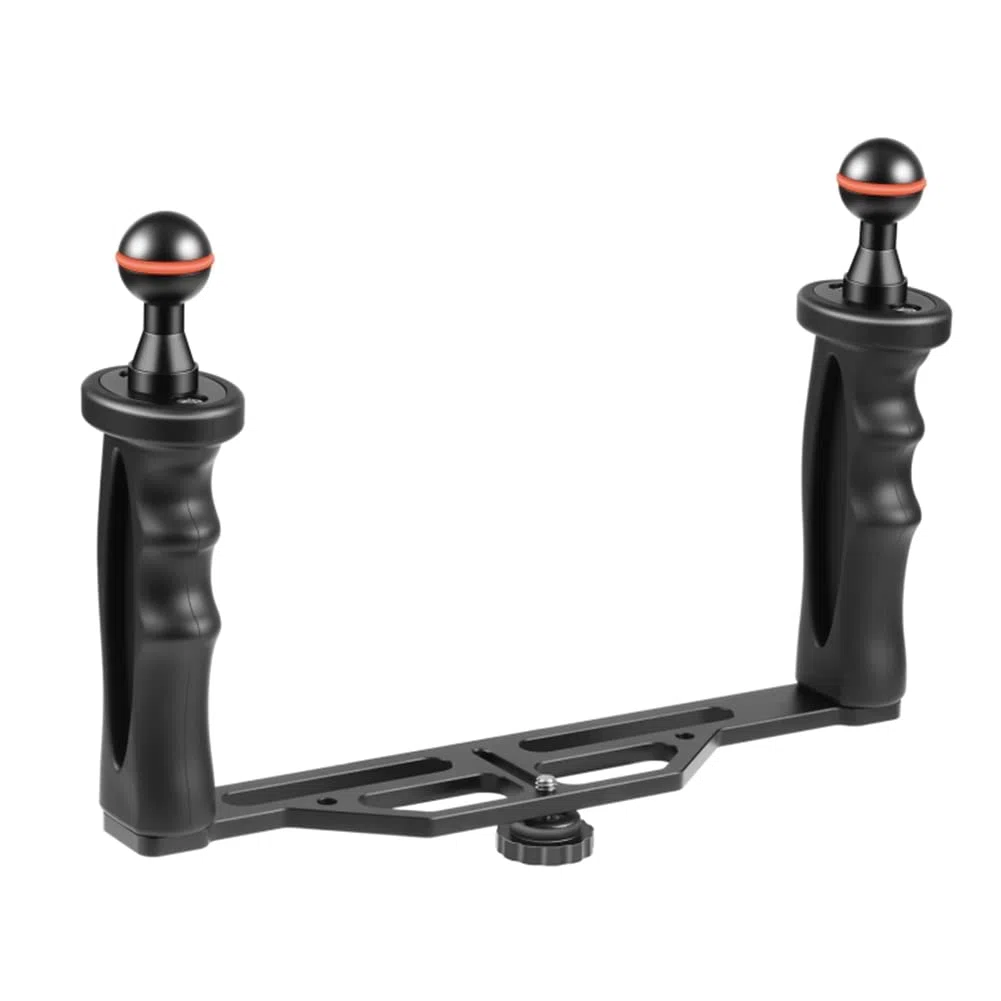 Stabilisateur de plateau en alliage d'aluminium à double poignée pour appareil photo sous- boîtier plongée support de caméra