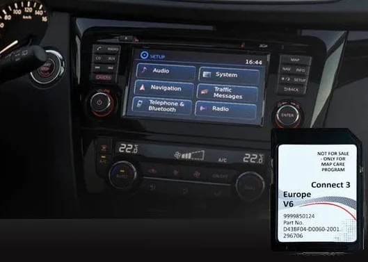Carte SD Navigation GPS Europe 2022 v7 - Base de Données Q1.2021 - D43BF04-D0070-2001 Compatible avec Nissan Connect 3 LCN2