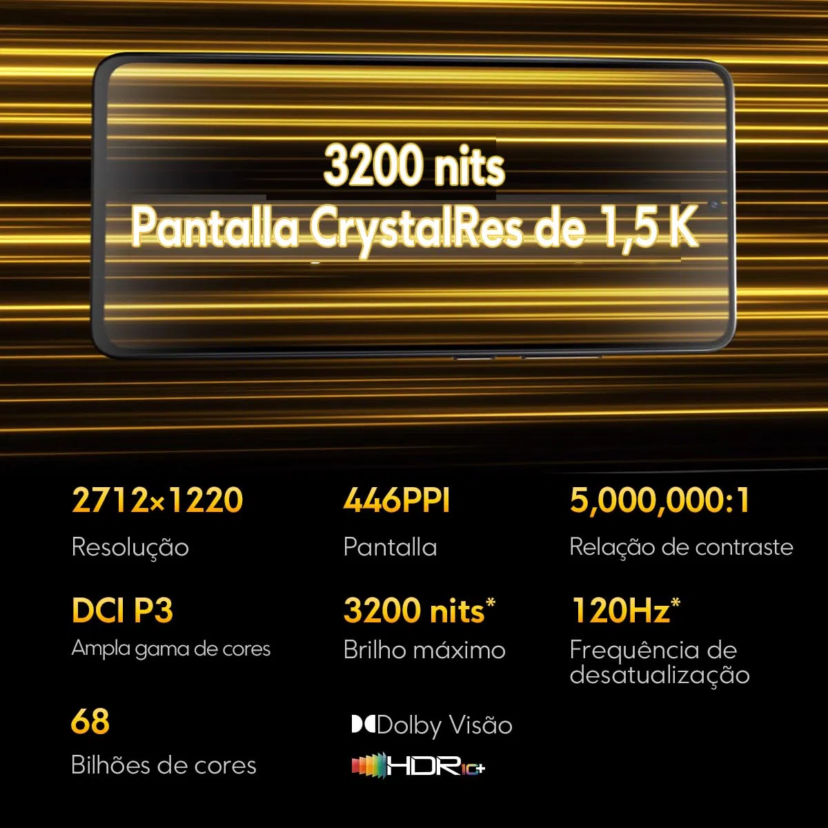 XIAOMI POCO X7 Pro - Smartphone de 12+256GB, Pantalla CrystalRes 1.5K 120Hz AMOLED, MediaTek Dimensity 8400-Ultra, Cámara de 50 MP, 90W HyperCharge, Cargador no Incluido, Amarillo (Versión ES)