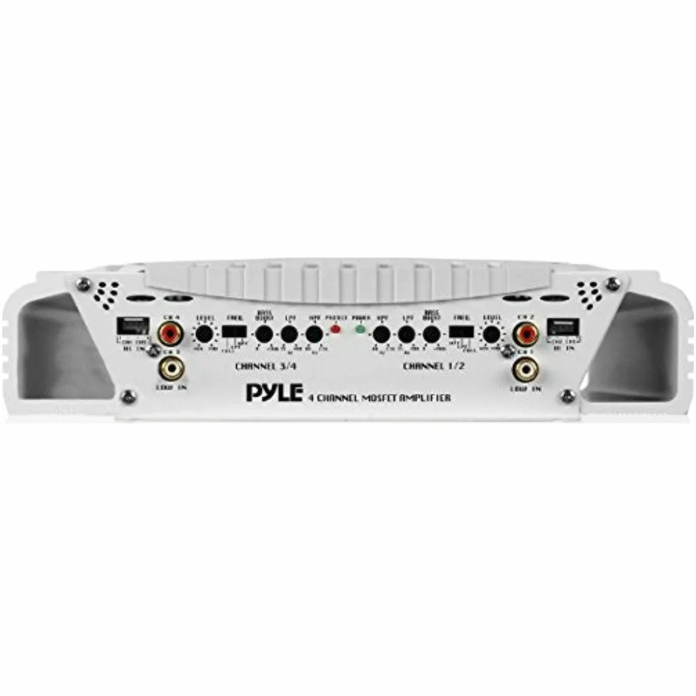 AMPLIFICATEUR Marin pour Usage Nautique PYLE PLMRA420 DE 500 Watt RMS ET 1000 Watt Max 4 CANAUX pour Bateau Piscine RÉSISTANTE À l'eau pour Bateaux OU LOCAUX en Plein AIR IMPERMÉABLE