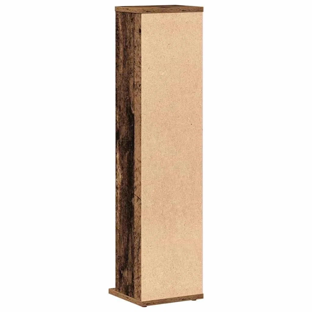 Tomostar Étagère Colonne à CD/DVD, Meuble de Rangement CD et DVD Armoire à CD Étagère Bibliothèque vieux bois 21x20x88 cm bois d'ingénierie