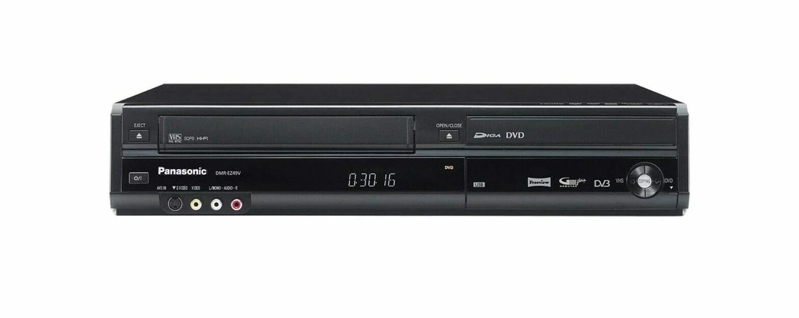 Panasonic DMR-EZ47 - Lecteur DVD & Magnétoscope Combiné - avec Conversion vers 1080P & Freeview - Noir