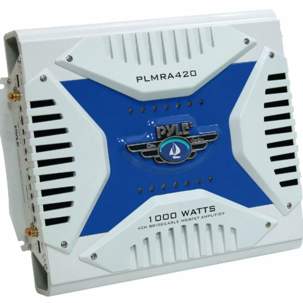 AMPLIFICATEUR Marin pour Usage Nautique PYLE PLMRA420 DE 500 Watt RMS ET 1000 Watt Max 4 CANAUX pour Bateau Piscine RÉSISTANTE À l'eau pour Bateaux OU LOCAUX en Plein AIR IMPERMÉABLE