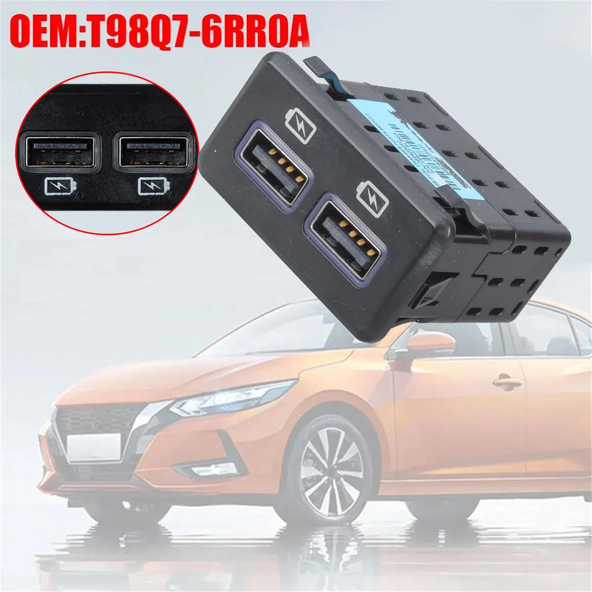 Prise auxiliaire USB avec chargement intelligent, adaptateur de port facile à installer pour prise intelligente Autmotives
