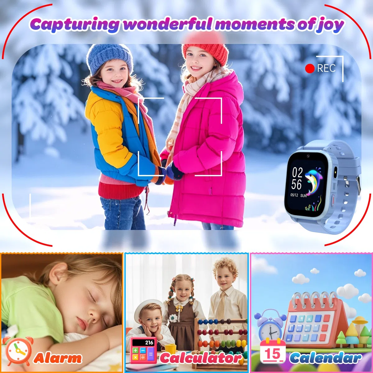4G Montre Connectée Enfant avec GPS, Montre GPS Enfant Tracker avec Appel Vidéo Téléphone Chat Vocal SOS Réveil Appareil IP68 Mode Classe Jeux, Smartwatch Cadeau pour Filles et Garçons