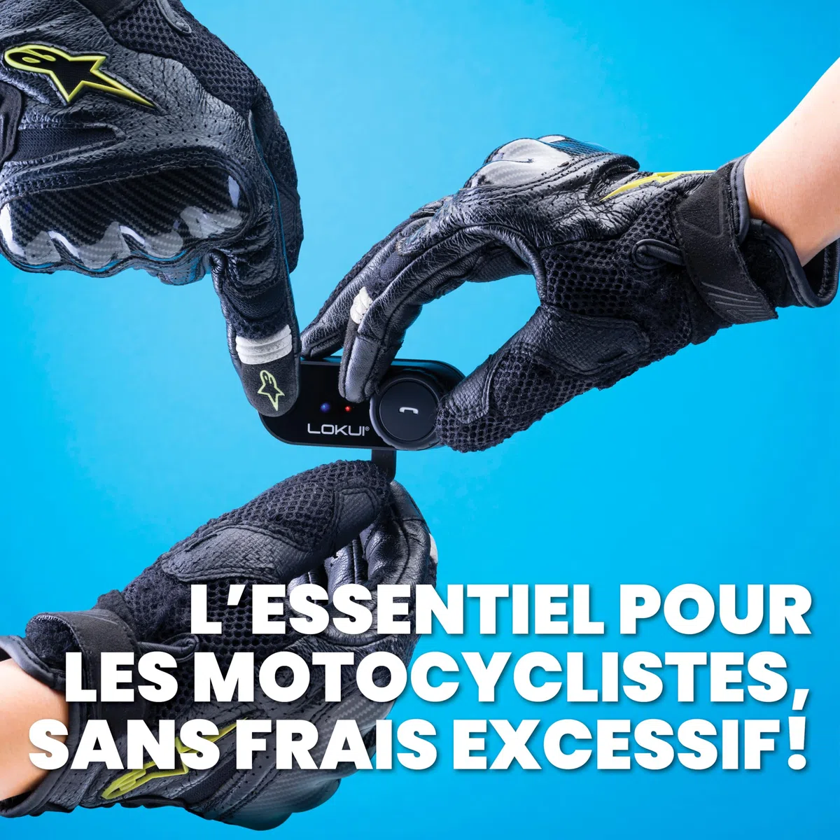 Midland- Intercom Moto Solo Individuel Lokui K30, Écouteurs Bluetooth sans Fil Casque Moto Étanche Universels, Portée 800m 2 Personnes, Batterie 10H Anti Bruit DSP, Enceinte Haut Parleur Hi-Fi, Micros