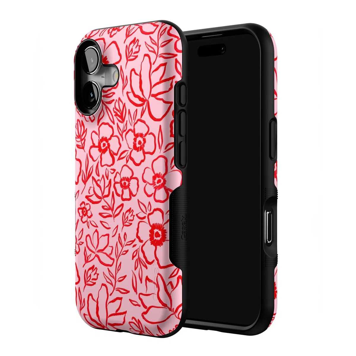 Casely Coque pour iPhone 17 | Blush Garden | Gribouillage Floral | Design de Protection Audacieux | Compatible avec MagSafe