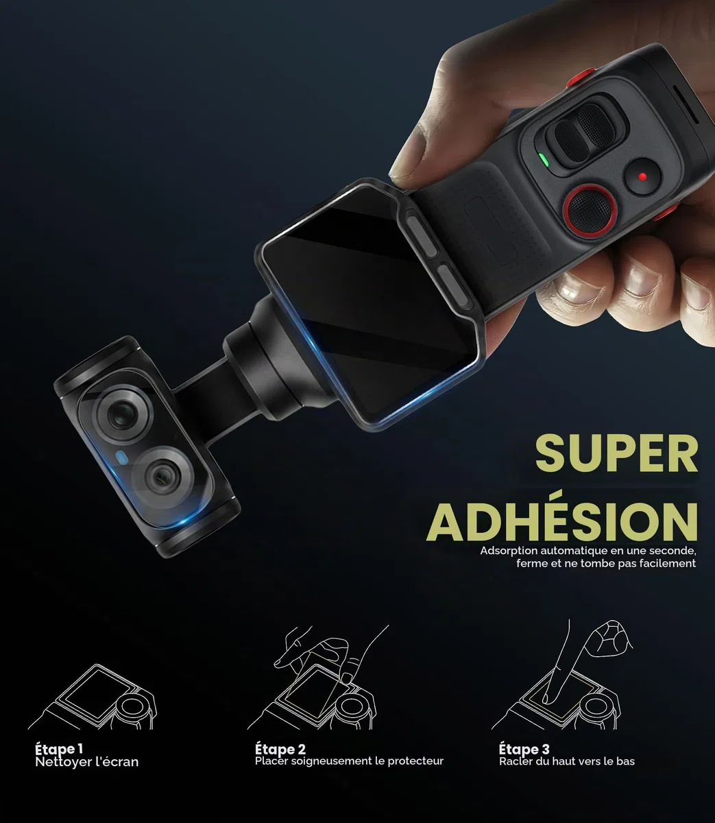 NEWZEROL 4 Pièce Verre Trempé Compatible pour Insta360 Luna Ultra | 2 Protections d'Écran + 2 Protections d'Objectif, Anti-Rayures Haute Définition Sans Bulles 9H, Film de Protection