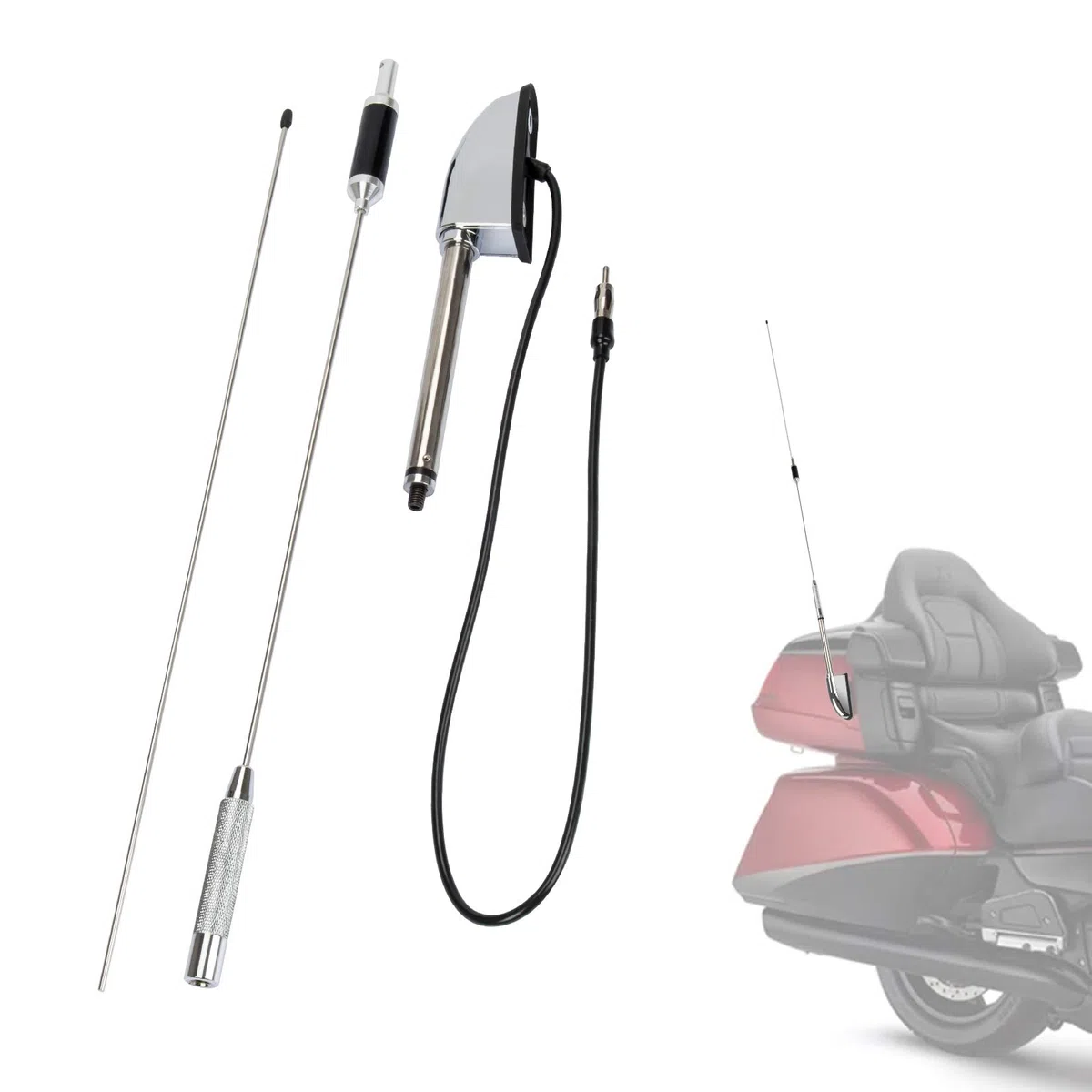 PSLER® Kit Antenne de Moto, FM / AM Réception Radio Aérienne pour Goldwing GL1800 GL1500 2001-2017