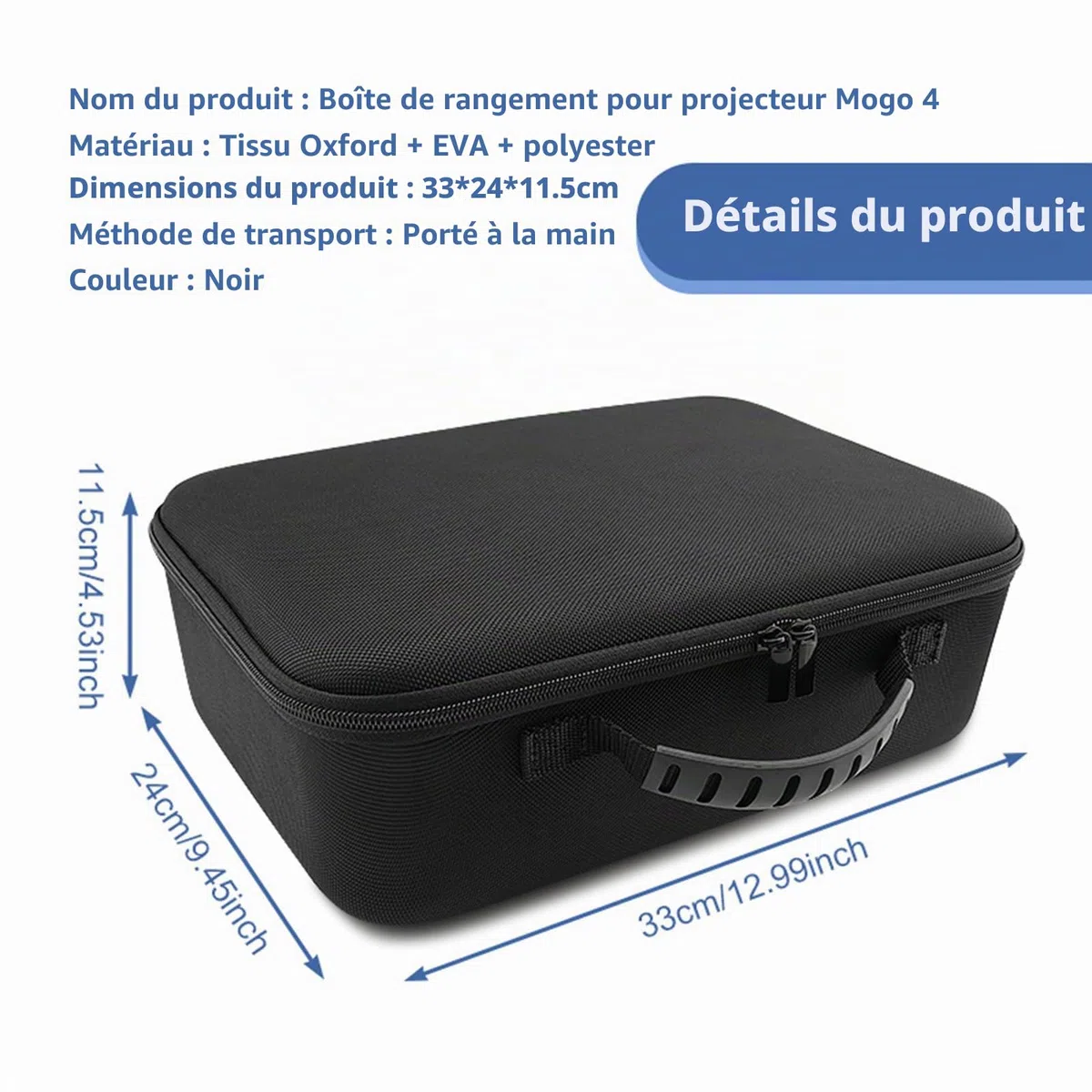 Étui pour le projecteur portable XGI-MI MoGo 4 2025, nouveau étui de protection de voyage / sac de transport compatible avec accessoires MoGo 4, pour 4 filtres de coucher de soleil
