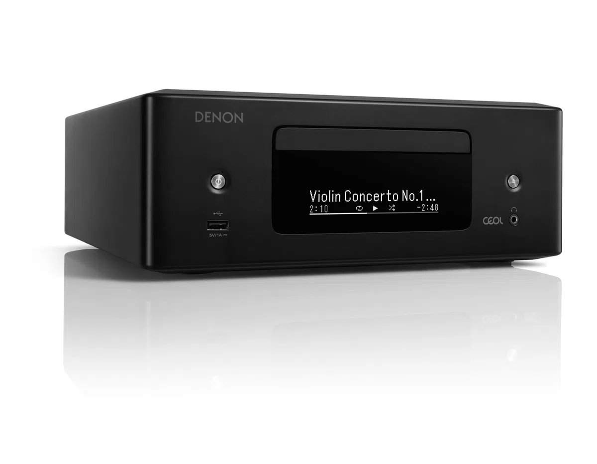 Denon RCD-N12DAB Système Audio Tout-en-Un avec Amplificateur HiFi, Lecteur CD, Streaming HEOS, Bluetooth, Wi-FI, AirPlay 2, Radio Dab+ - Noir