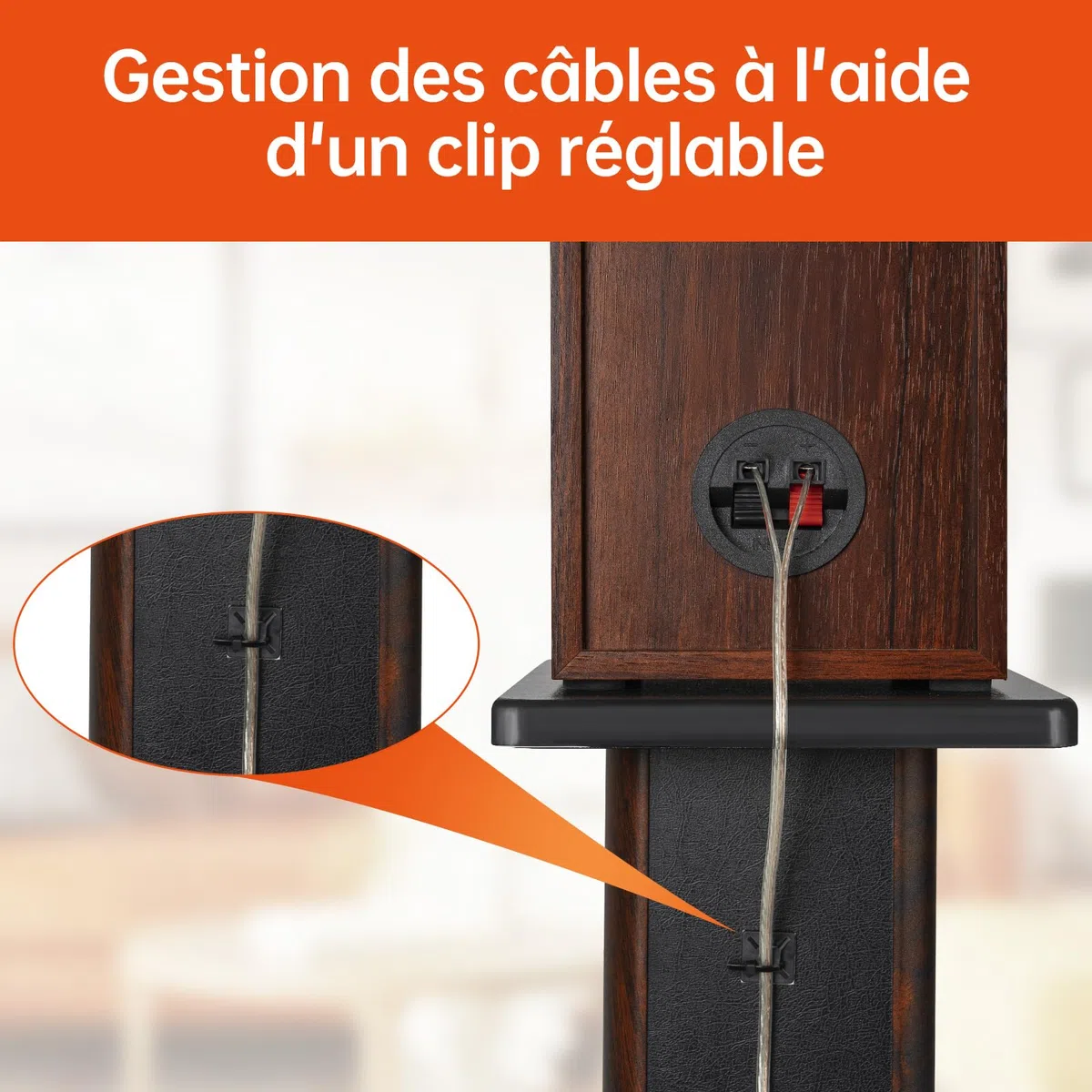 OUUTMEE Lot de 2 Pieds D'Enceintes en Bois, Charge maximale: 50KG, 30CM | Supports de Haut-parleurs Robustes, Pour Enceintes de Bibliothèque et Satellites, Support D'enceinte de Sol