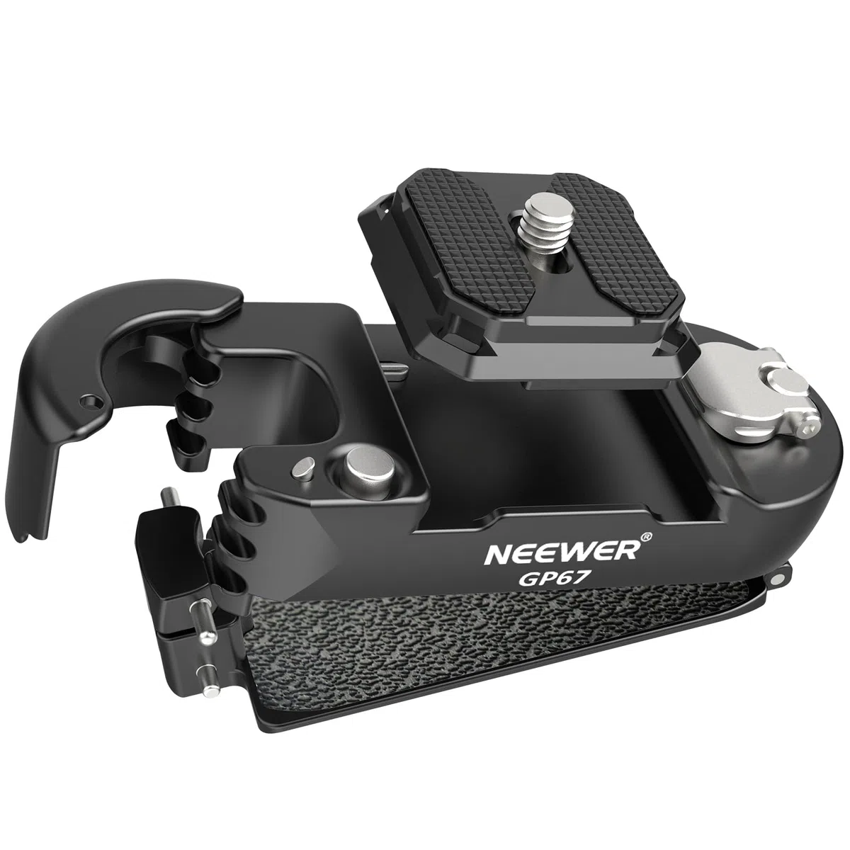 NEEWER Support de Fixation pour Sac à Dos Caméra avec Plaque QR Carrée,Loquet Sécurité Amélioré,Sangle en Acier Inoxydable,Compatible avec Canon Nikon Sony DSLR à Système QR PD,Charge 10kg (22lb),GP67