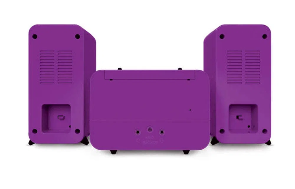 Microchaîne Violette Lecteur CD - Radio PLL FM Stéréo - 2 Hauts parleurs