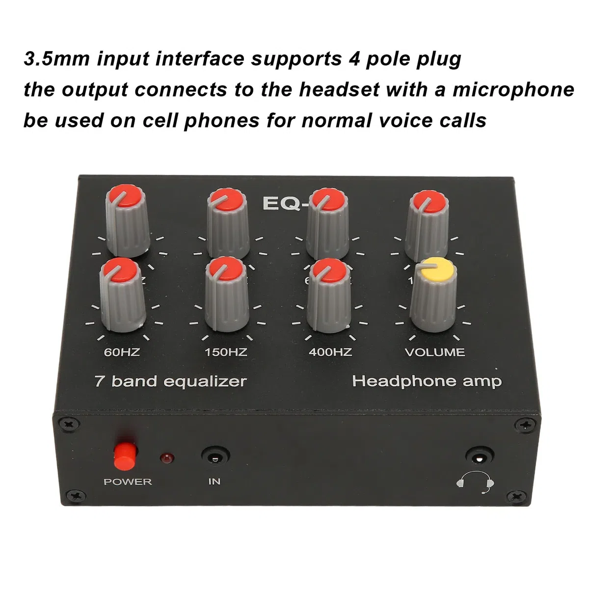 Egaliseur Audio pour Voiture à 7 Bandes, égaliseur numérique à Deux canaux 12dB, égaliseur pour amplificateur de Voiture avec Sortie/entrée, entrée auxiliaire 3,5 mm