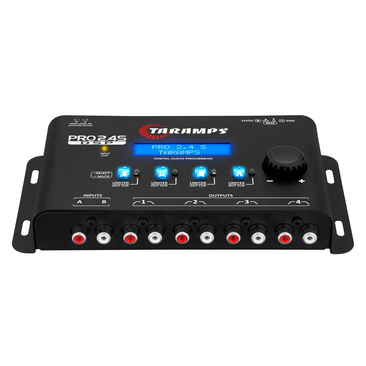 Taramps Pro 2.4S DSP Crossover Full Digital Signal Processeur et égaliseur avec séquenceur Égalisation Graphique 15 Bandes 12 prédéfinis EQ 2 canaux d'entrée et Sortie 4 canaux
