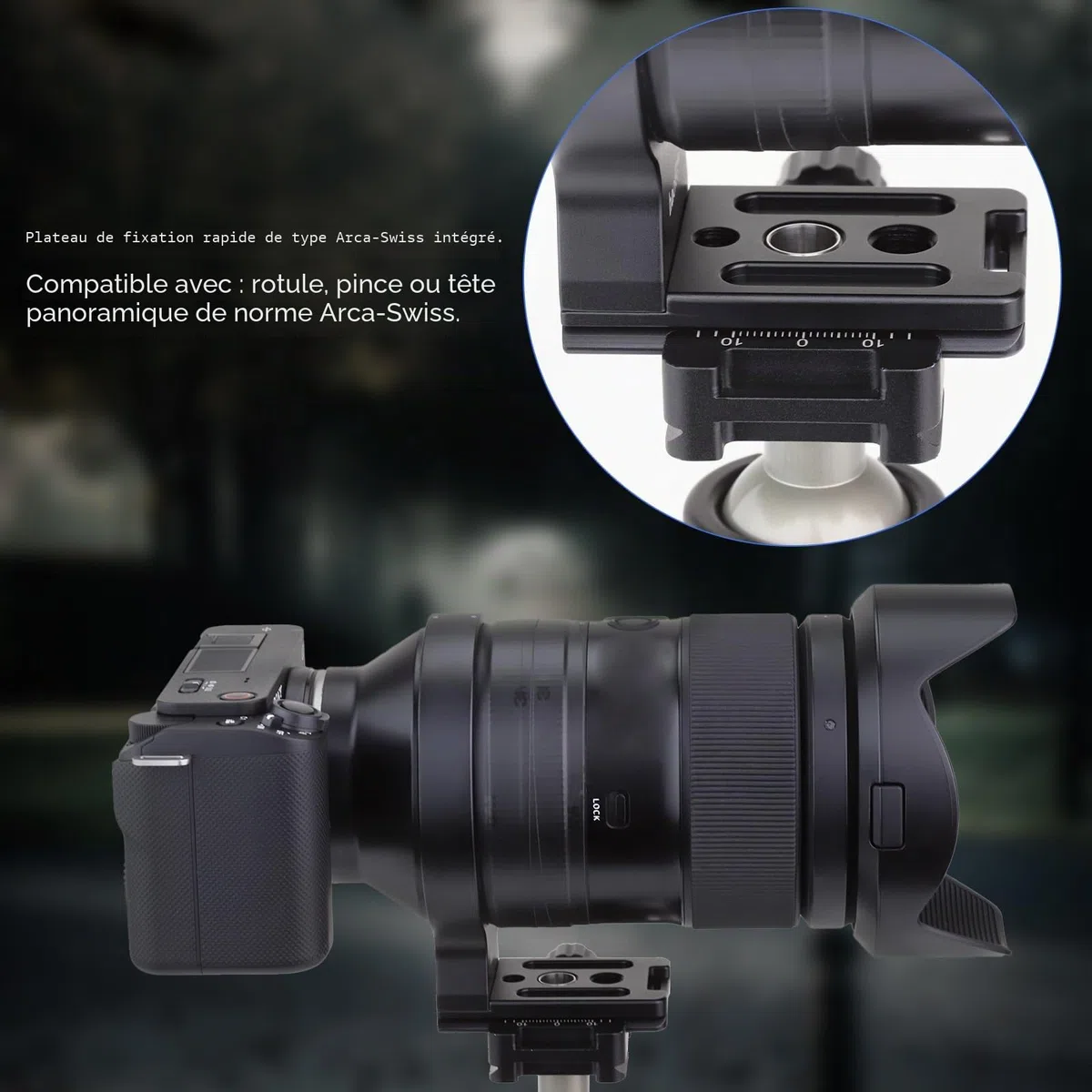 Haoge Collier d'objectif pour Tamron 35–150 mm F/2-2.8 Di III VXD A058 – Pied de support pour trépied, plaque de fixation rapide intégrée de type Arca