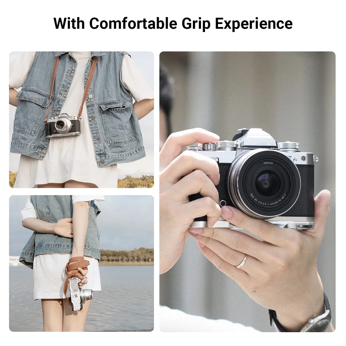 SMALLRIG Z FC L Shape Grip pour Nikon Z FC, Poignée Latérale Légère de Style Rétro avec Cold Shoe Intégrée, Plaque Intégrée pour Arca Swiss et Monture à Vis 1/4"-20-3480
