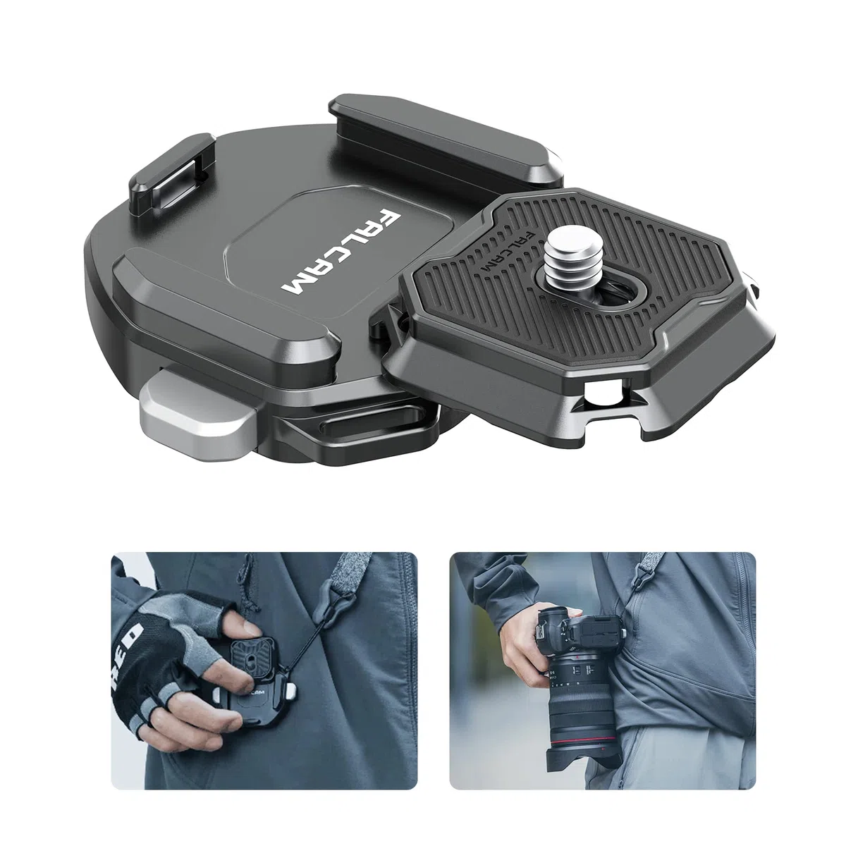 FALCAM F38 Kit de fixation rapide pour sangle d'appareil photo, support pour cou/bandoulière, plaque et base – 3142
