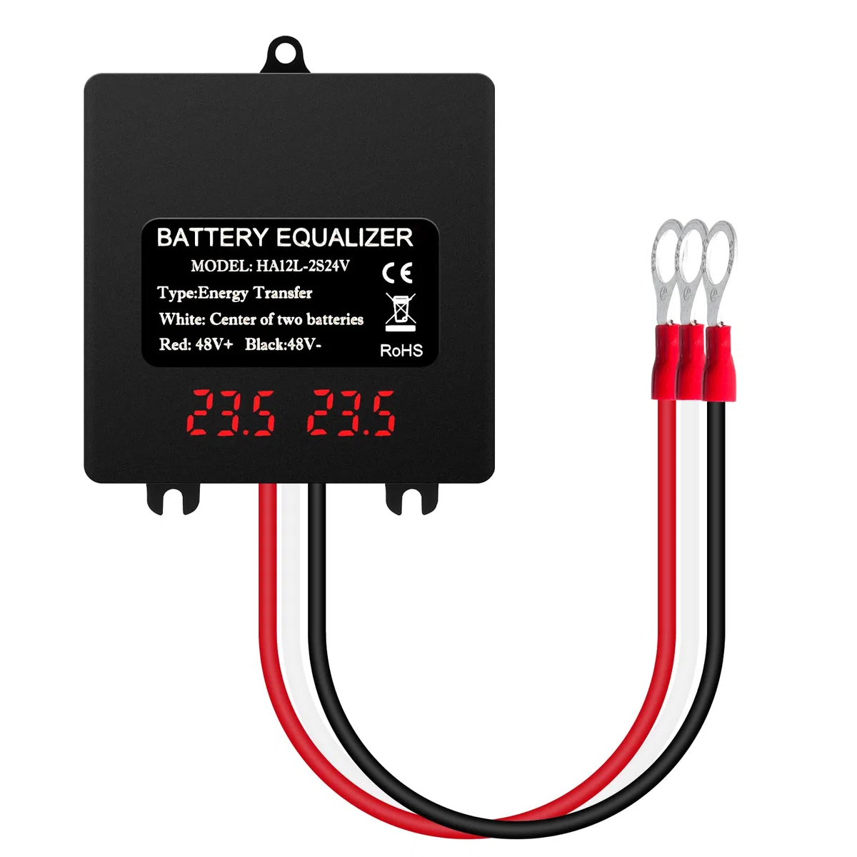 Batterie Égaliseur Batterie Solaire Equilibreur de Batteries avec Affichage Numérique pour Tension d'égalisation Plomb-acide Lithium-ion Nickel-métal hydrure 2 x 24V Connexion en série Étanche IP67