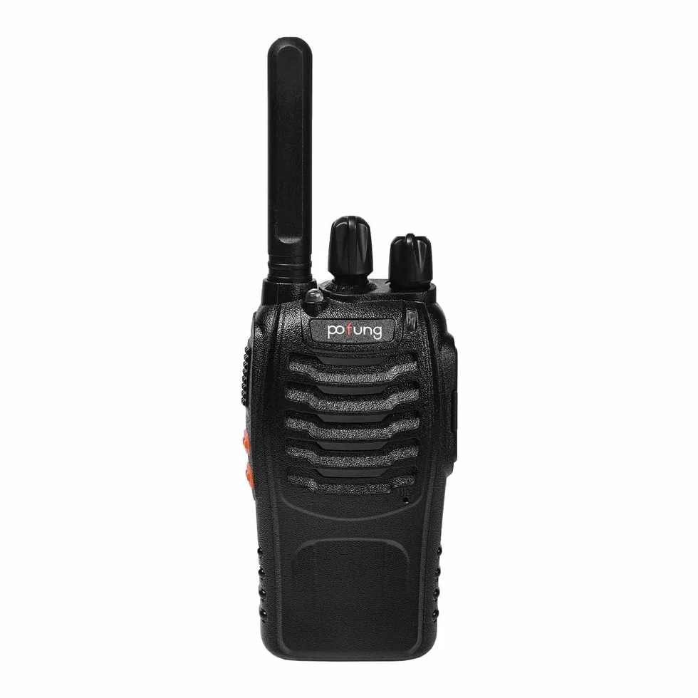 Talkie Walkie PT88E PMR446 sans Licence 16 Canaux Rechargeable avec Chargeur USB Lampe LED Professionnel 2pcs Noir