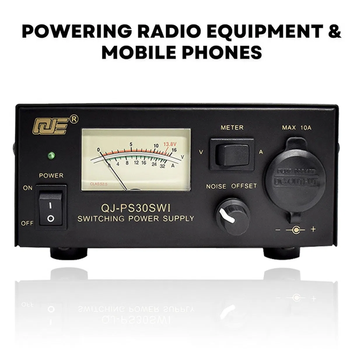 Alimentation de Table 13,8 V 30 A, Alimentation à découpage régulée pour Radio Amateur, Compteur analogique rétro avec rétroéclairage, Contrôle du décalage du Bruit