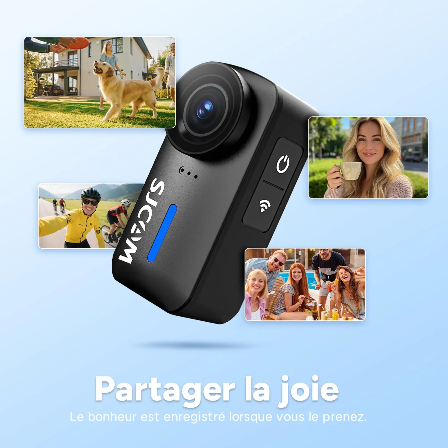 SJCAM C110 Plus Kit Magnétique,4K 20MP POV Mini Caméra Corporelle,64 Go caméra de vlog Portable,Stabilisation 6 Axes, 130 Min d'autonomie,étanche à 30 m, Zoom 8X, pour Le Cyclisme et Le Vlogging,Noir
