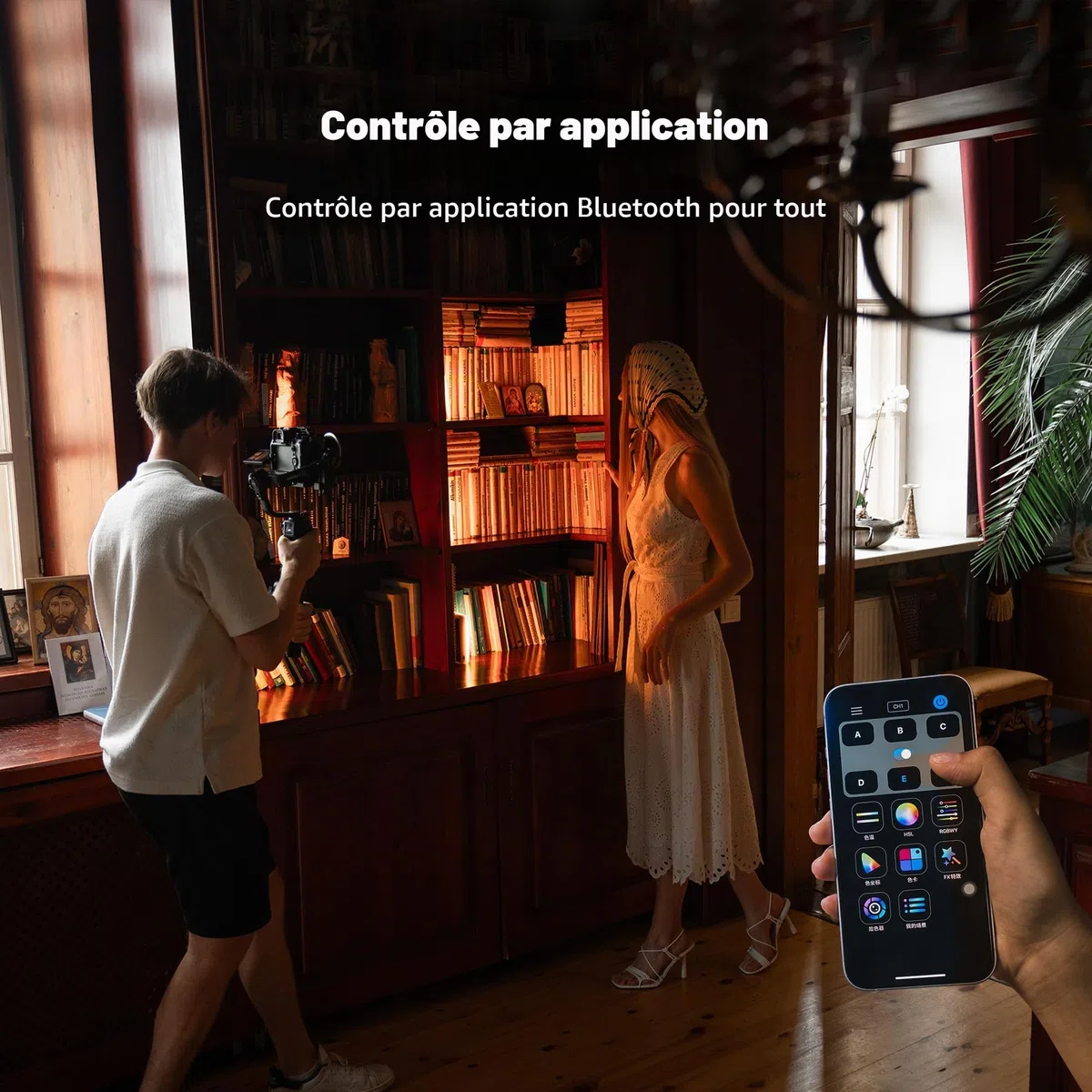 VILTROX 6000mAh lumière LED pour caméra, APP contrôle lumière vidéo RVB, RVB Portable pour Photographie, Panneau de lumière LED pour caméra pour Enregistrement vidéo (Retro 08X)
