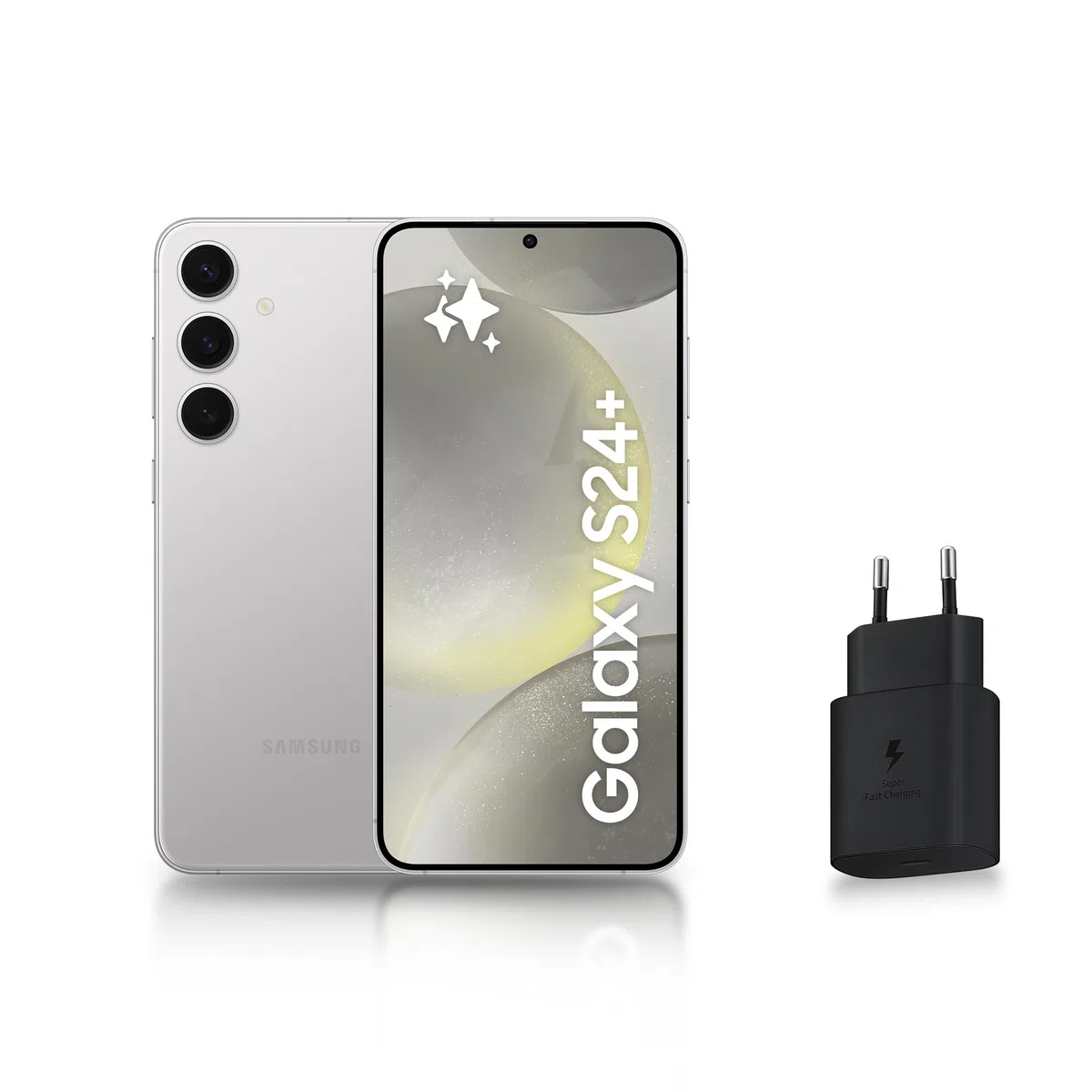 Samsung Galaxy S24 +, Smartphone Android 5G, 512 Go, Chargeur Secteur Rapide 25W Inclus [Exclusivité Amazon], Smartphone déverrouillé, Argent, Version FR