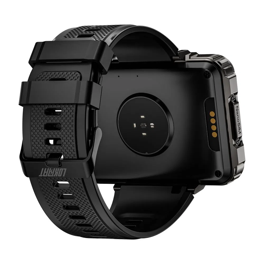 LOKMAT Montre intelligente 4G 6 Go + 128 Go Android Appel téléphonique Téléphone Téléphone Grand écran 2,4" Montre de sport 1500 mAh Double Caméra WiFi Bluetooth GPS Montre intelligente pour homme