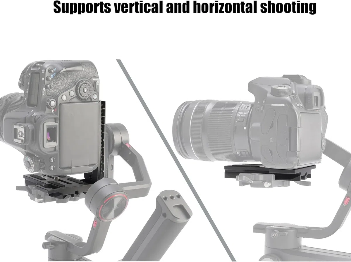 Hersmay Plaque verticale à dégagement rapide en L pour Zhiyun Crane 2 3 LAB Weebill 2 3 Weebill-S Stabilisateur de cardan compatible avec trépied Manfrotto