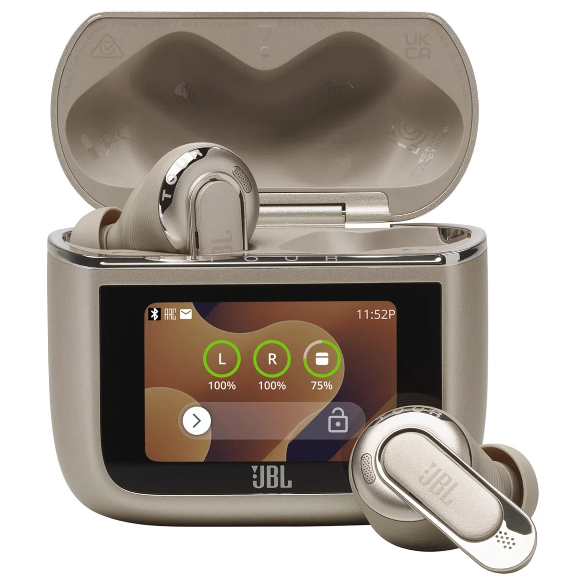 JBL Tour Pro 3, Écouteurs sans Fil avec Réduction de Bruit, Marron | Smart Charging Case, 44 Heures d’Autonomie, Bluetooth 5.3, JBL Spatial 360 Sound avec Suivi des Mouvements de la Tête