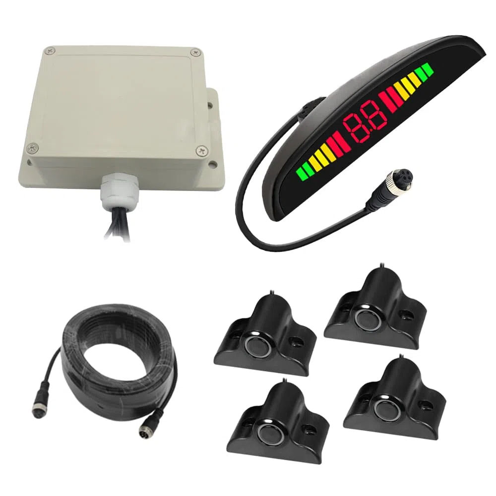 Baceyong Système de capteur de recul de camion à LED, kit de capteur de stationnement, système d'indicateur d'alerte sonore de radar de recul