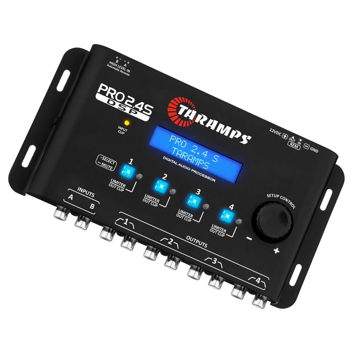 Taramps Pro 2.4S DSP Crossover Full Digital Signal Processeur et égaliseur avec séquenceur Égalisation Graphique 15 Bandes 12 prédéfinis EQ 2 canaux d'entrée et Sortie 4 canaux