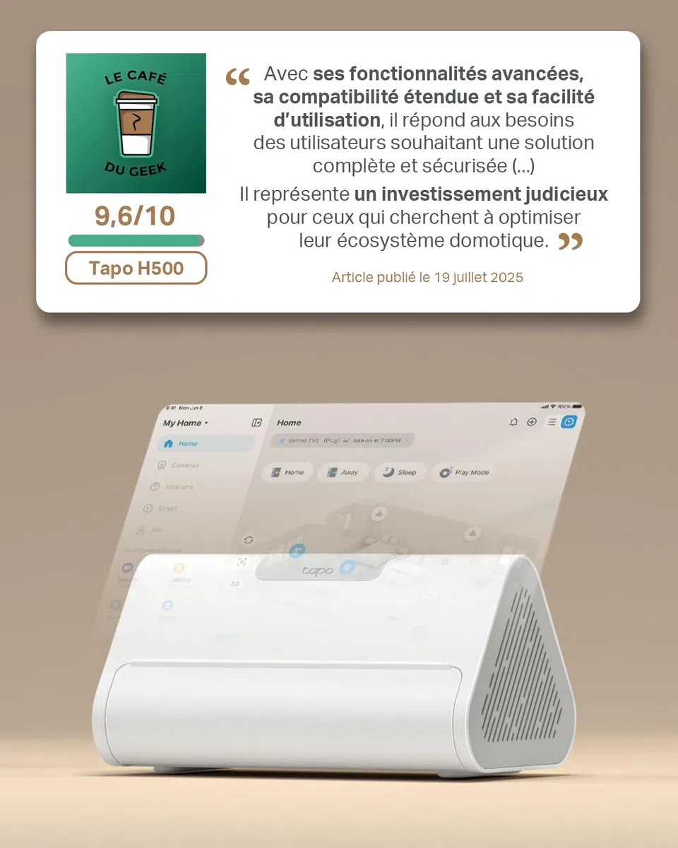 Tapo KIT 4 caméras C410 Caméra de Surveillance extérieure WiFi Solaire 2K 3MP H500 Hub Intelligent pour la Maison