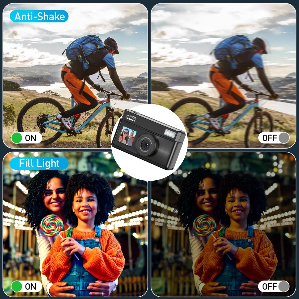 Appareil Photo Numérique, 4K 64MP Autofocus Appareil Photo Compact, Écran IPS 2,8", Digital Caméra avec Carte 32GB, 18X Zoom et Anti-Vibration, Camera pour Vlog Adolescents Adulte Débutant