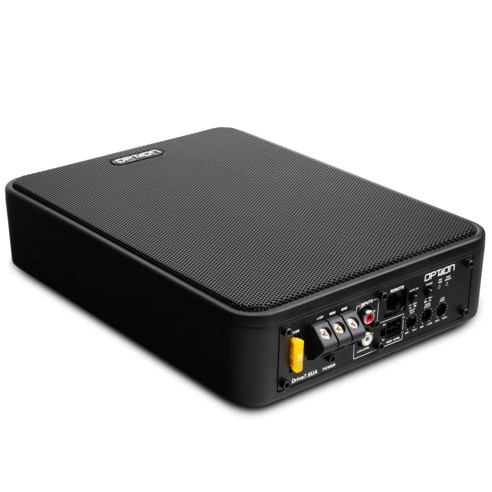 Option Drive7.6UA Caisson de basses compatible avec Ford Transit (7ème génération, à partir de l'année de construction 2019) – Kit 100 % Plug & Play pour caisson de basses actif sous siège pour Ford