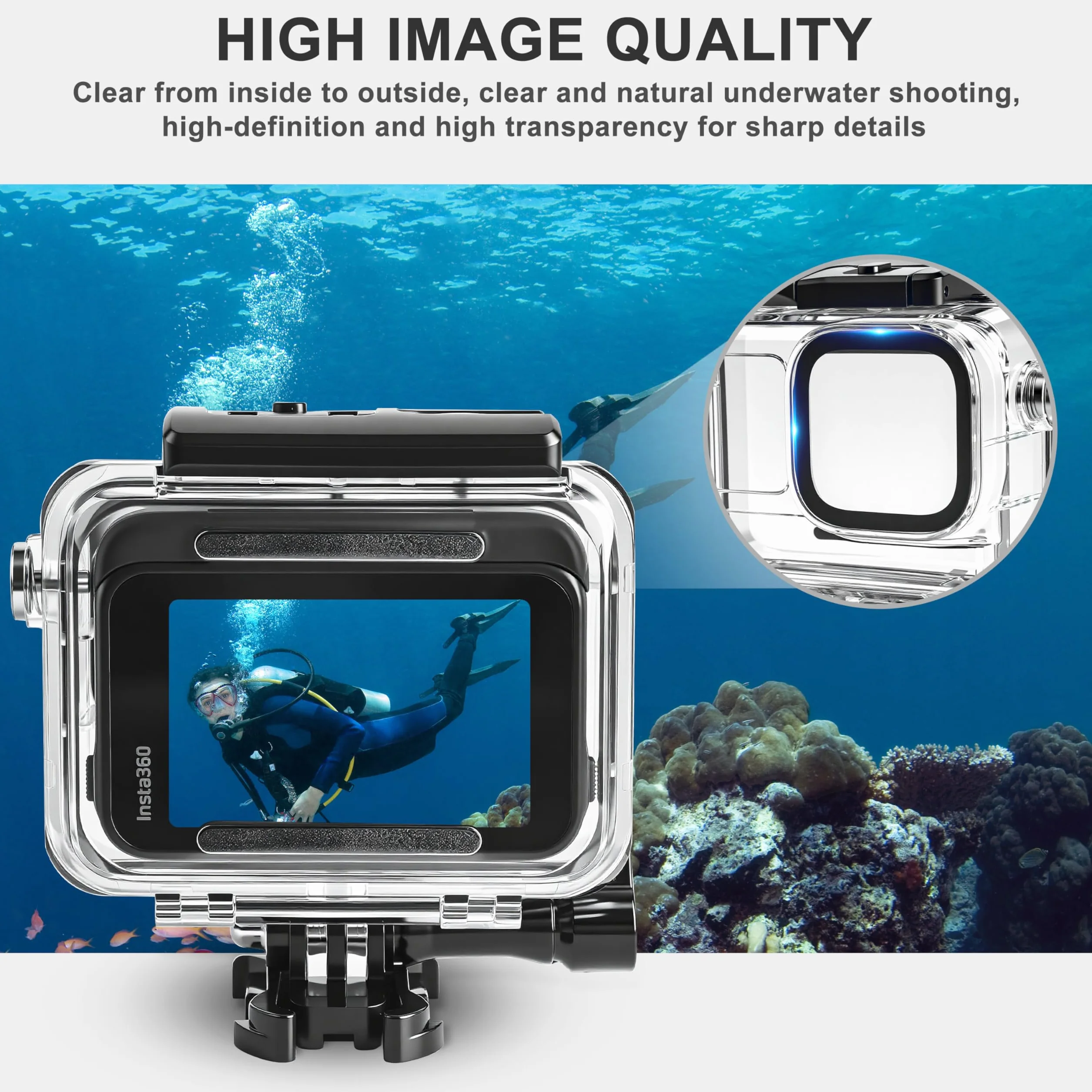 FitStill Kit de plongée pour Insta 360 ace Pro 2/ace Pro, boîtier étanche 50 m/164FT + poignée Flottante, pour Photographie sous-Marine Ace Pro 2 Accessoires